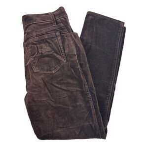 Vintage Fendi Womens High Rise Velvet Velour Straight Leg Brown Trouser Pants